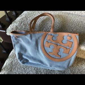 Tory Burch Ella style Canvas Tote Bag BEAUTIFUL!